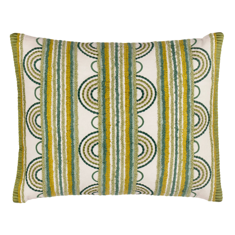 Button Embroidered Decorative Pillow Cover | Olive