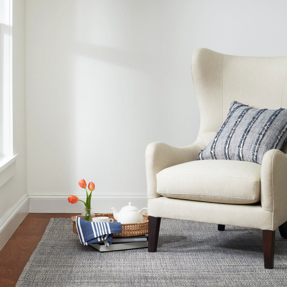 Marled Handwoven Cotton Rug | Indigo