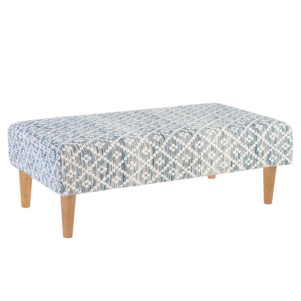 Melange Diamond Blue Custom Rug Ottoman | Blue