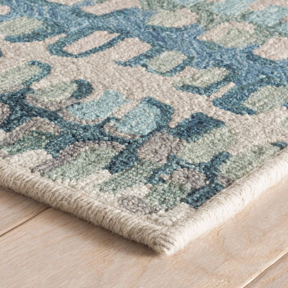 Paint Chip Hand Micro Hooked Wool Custom Rug | Blue