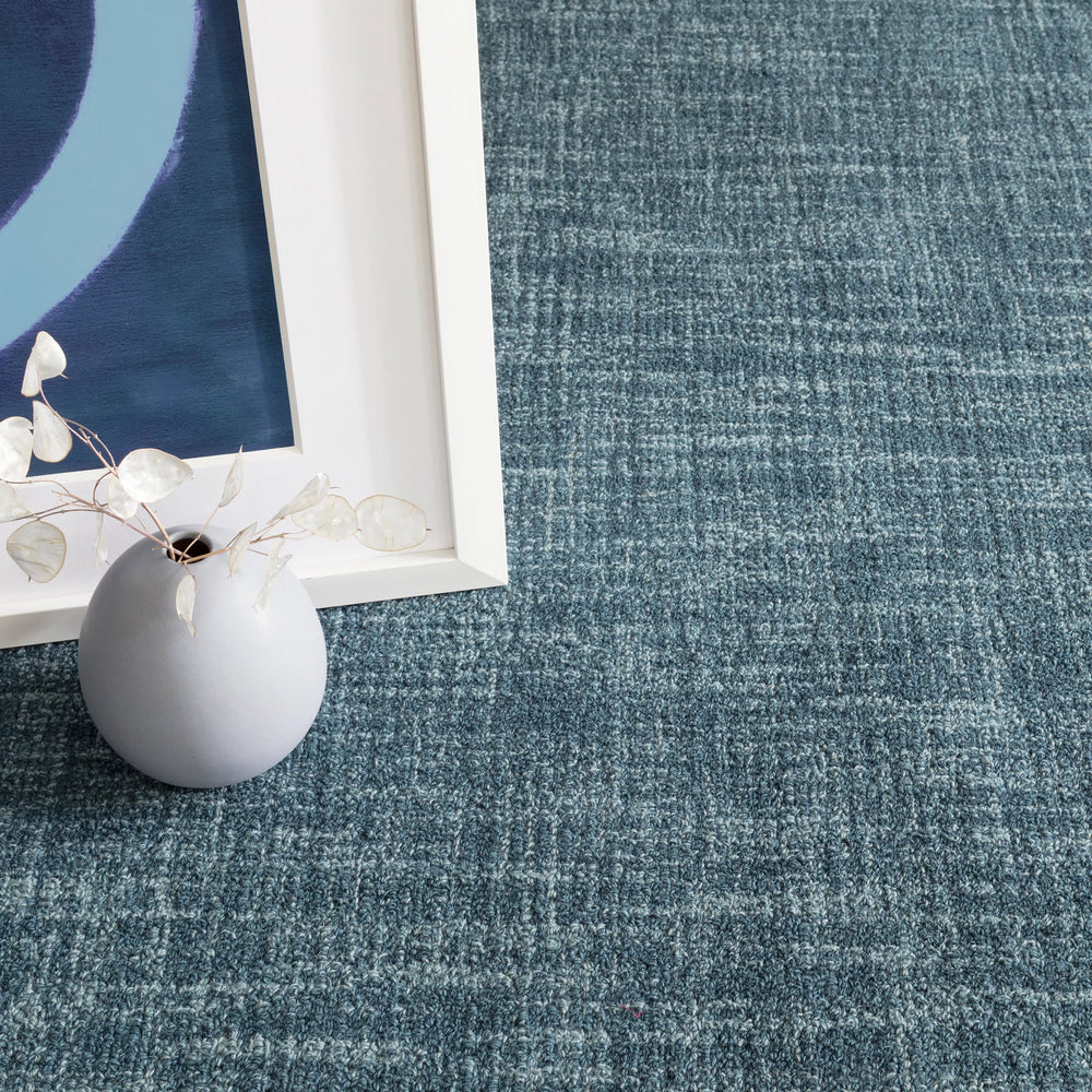 Crosshatch Hand Micro Hooked Wool Rug | Denim
