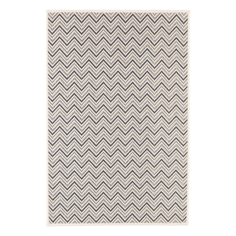 Happy Chevron Woven Indoor/Outdoor Custom Rug | Navy