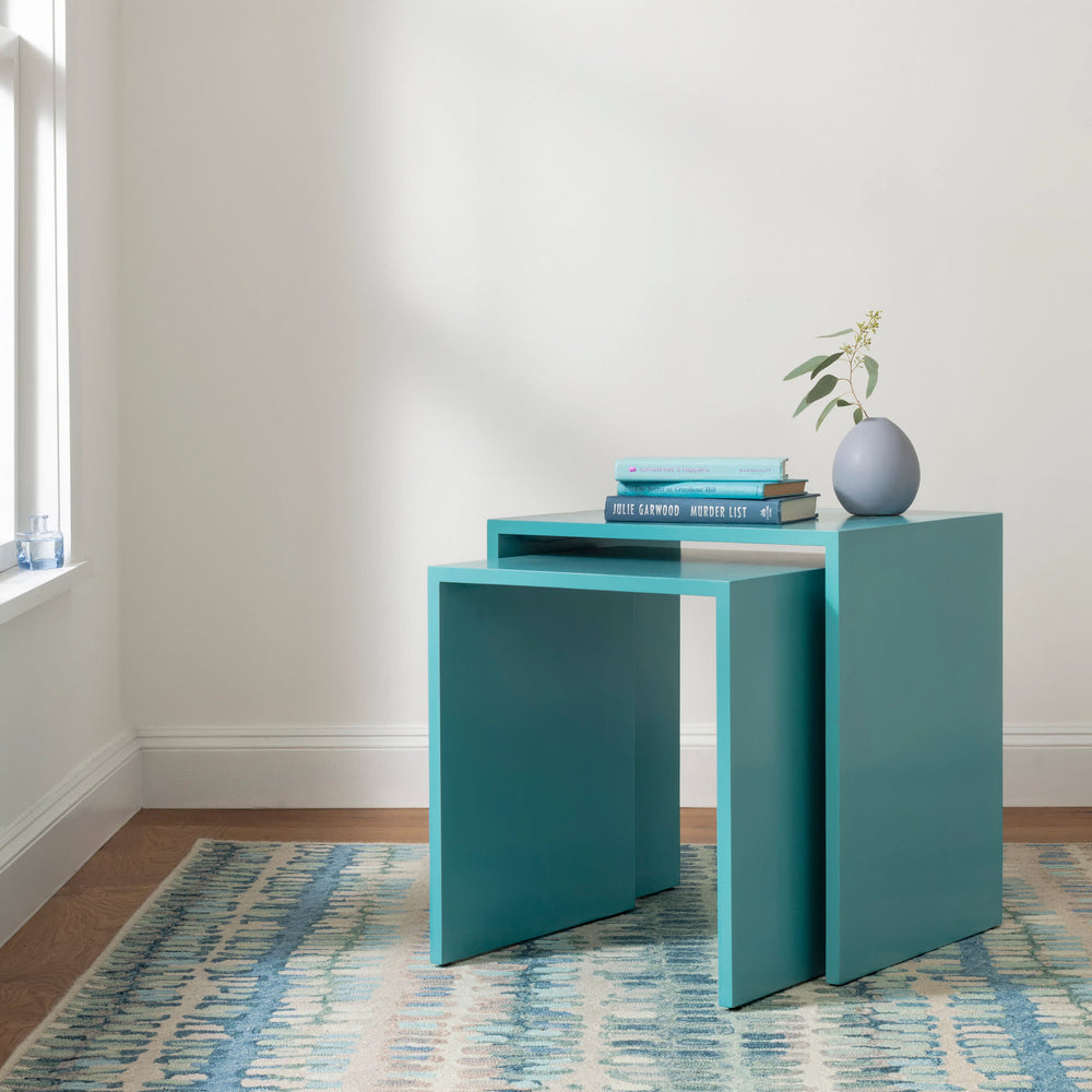 Paint Chip Hand Micro Hooked Wool Custom Rug | Blue
