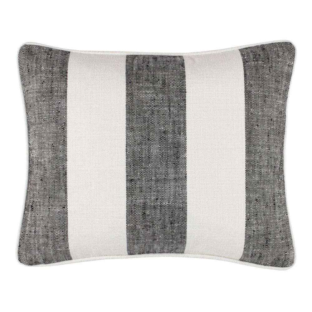Awning Stripe Indoor/Outdoor Decorative Pillow Cover | Black
