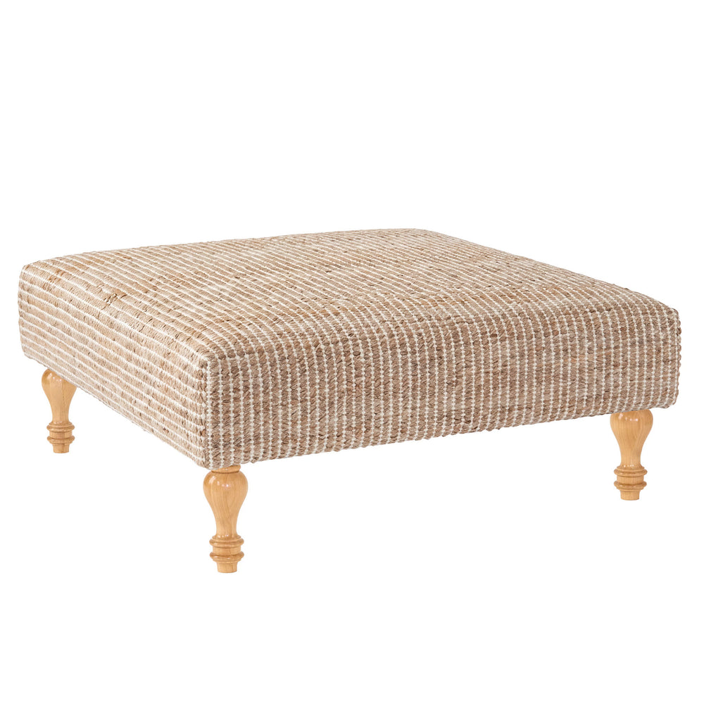 Gridwork Rug Ottoman | Ivory