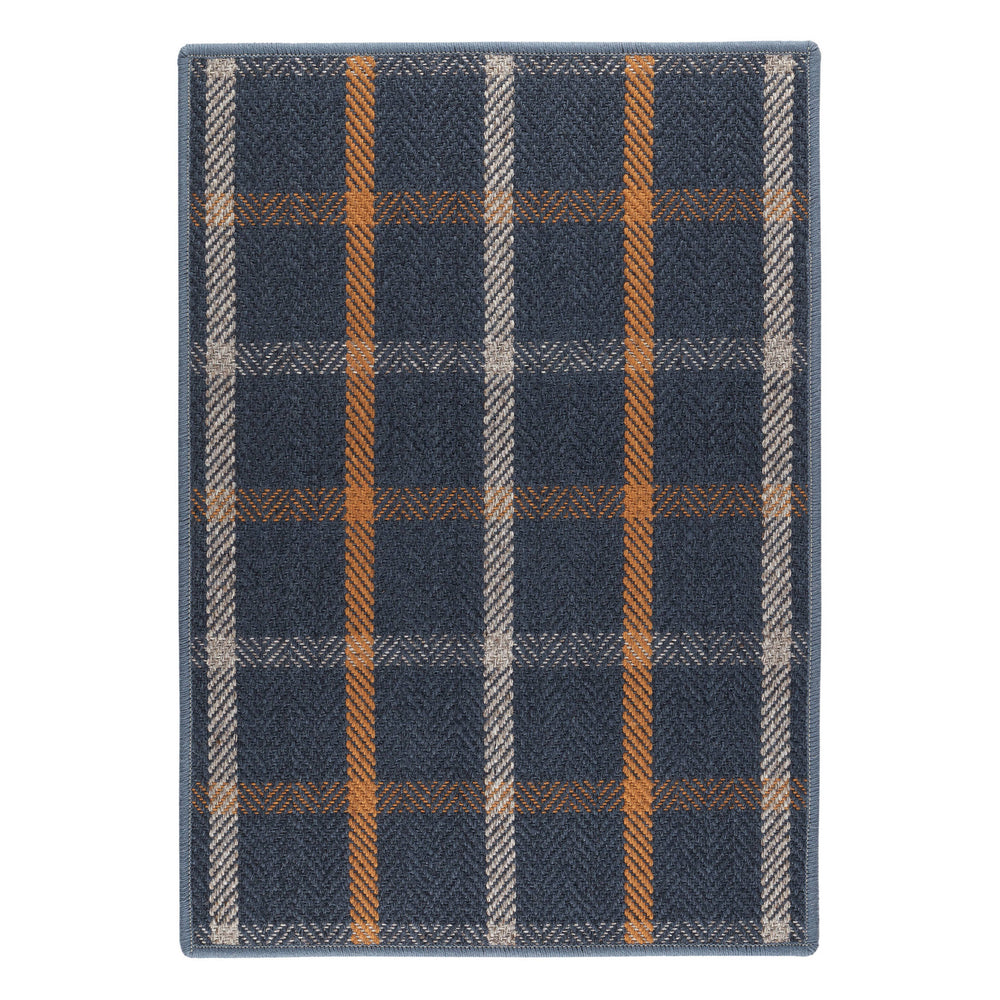 Jackson Navy/Ivory Woven Wool Custom Rug