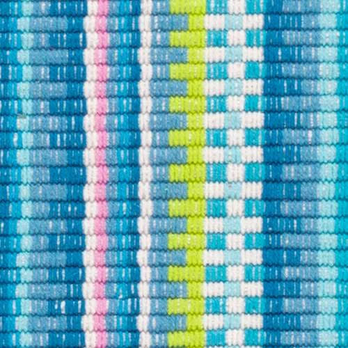 Lucky Stripe Handwoven Cotton Rug Swatch | Blue/Green