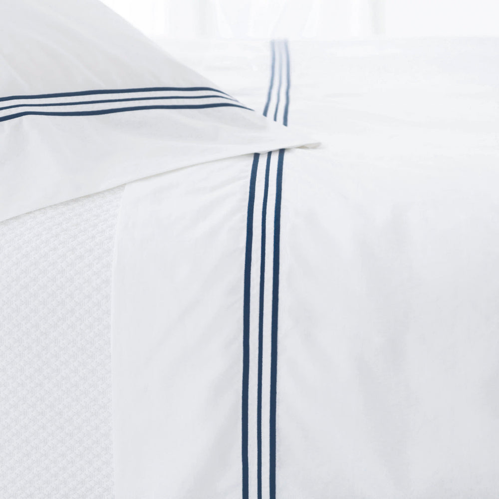 Trio Flat Sheet | Indigo