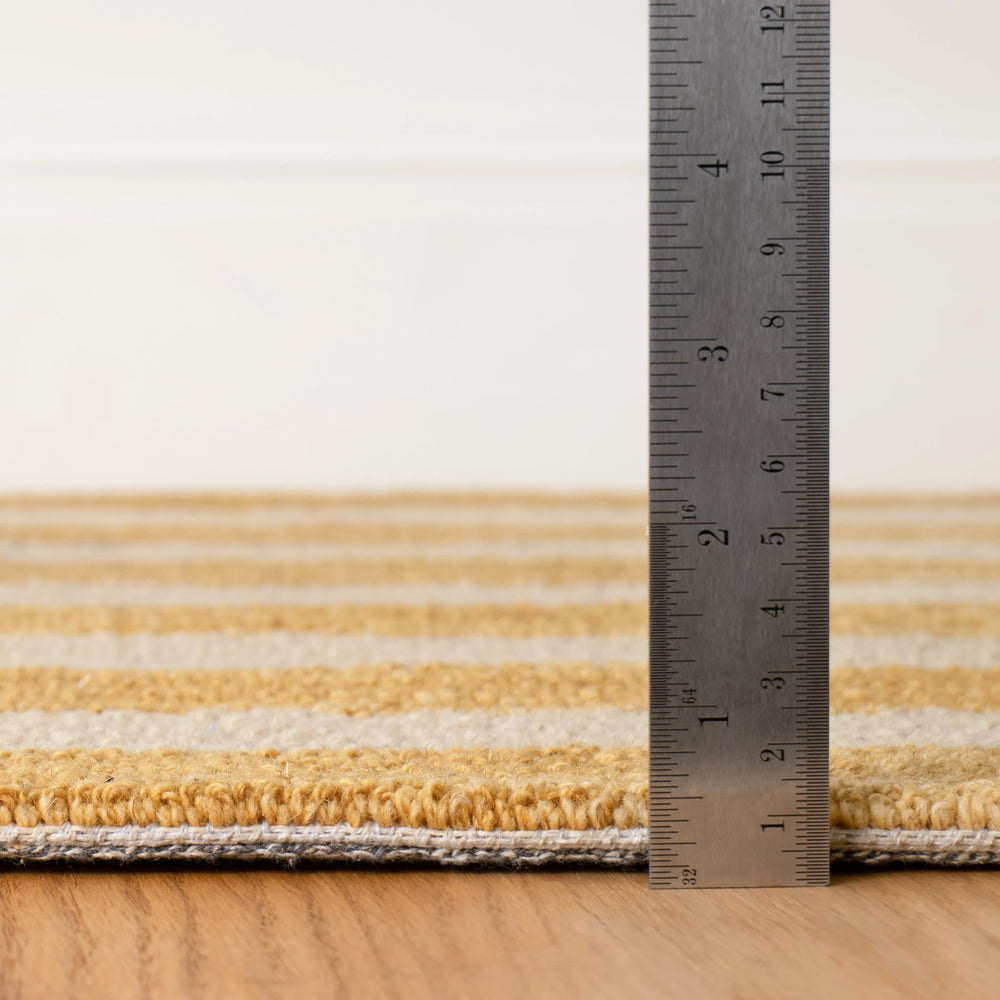 Silas Stripe Hand Micro Hooked Wool Rug | Gold