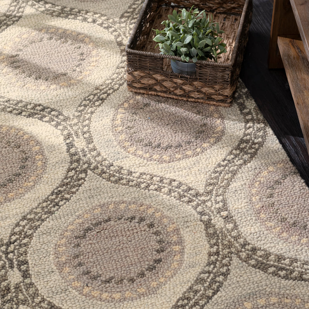 Medallion Hand Tufted Wool Rug | Grey
