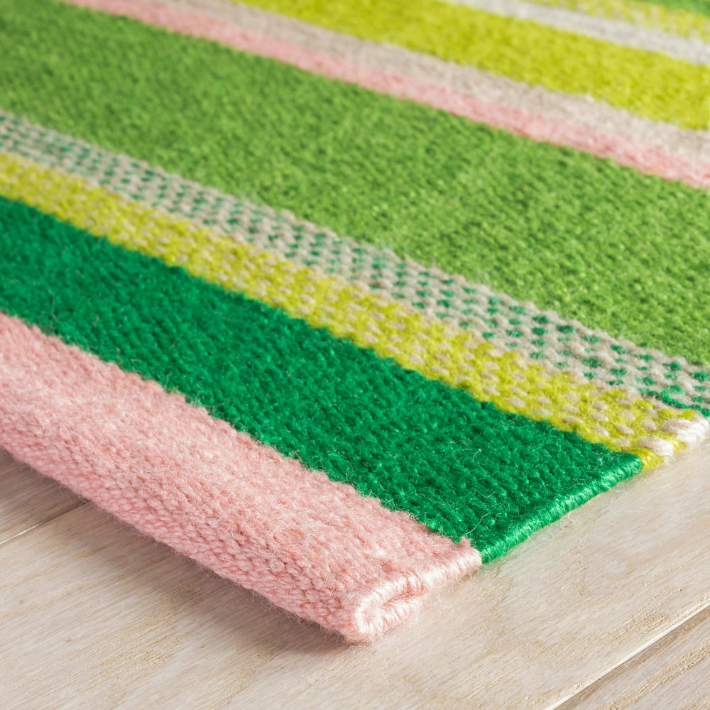 Seed Stitch Stripe Handwoven Indoor/Outdoor Rug | Watermelon