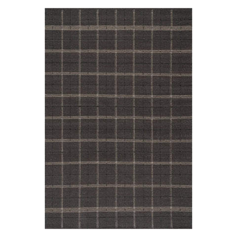 Downing Plaid Wool Rug by Nate Berkus | Black