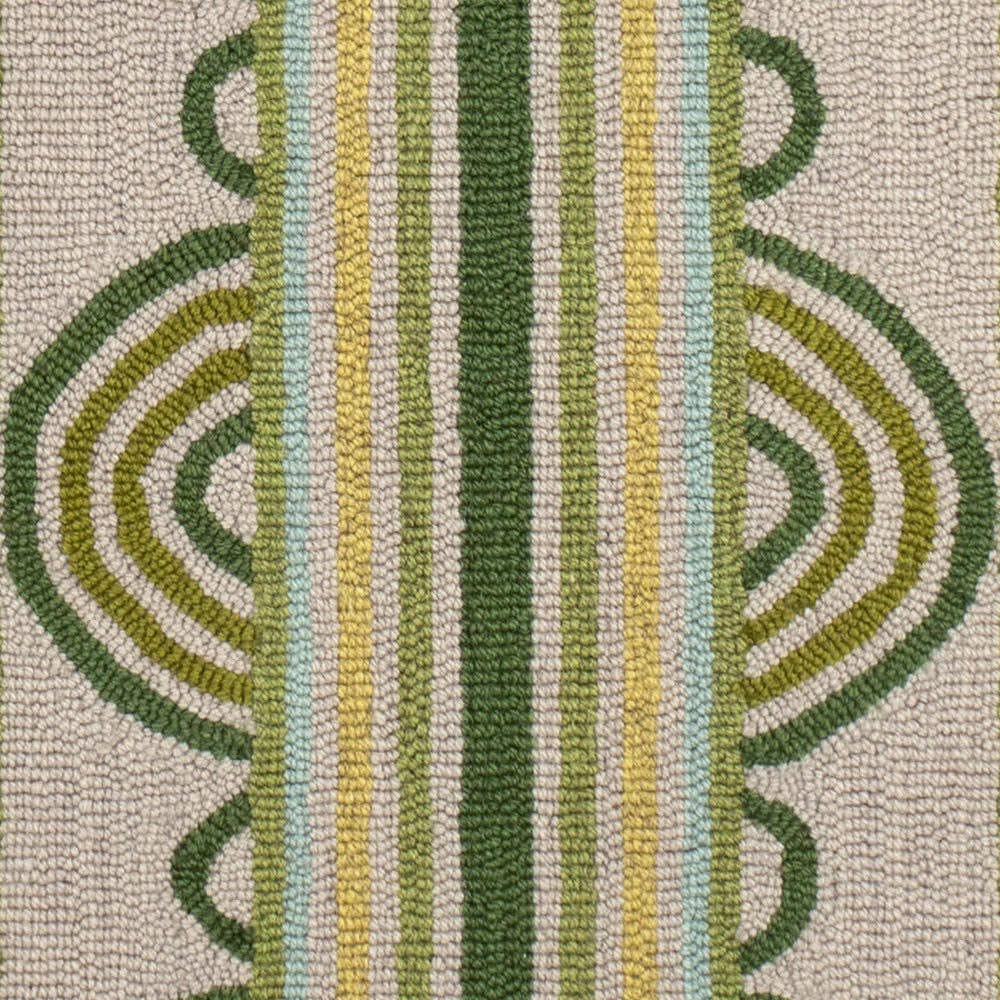 Button Hand Micro Hooked Wool Rug Swatch | Olive