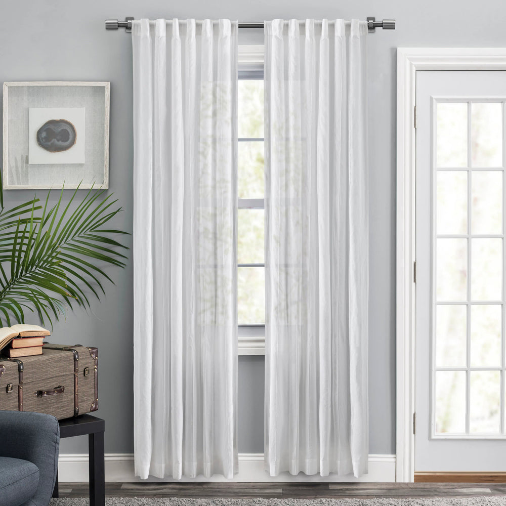 Voile Curtain Panel Pair | White