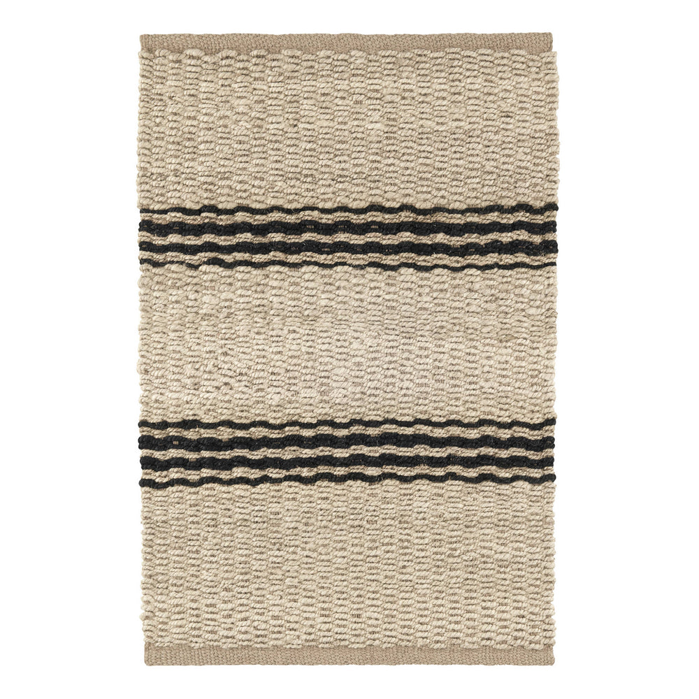 Jute Ticking Handwoven Rug | Black