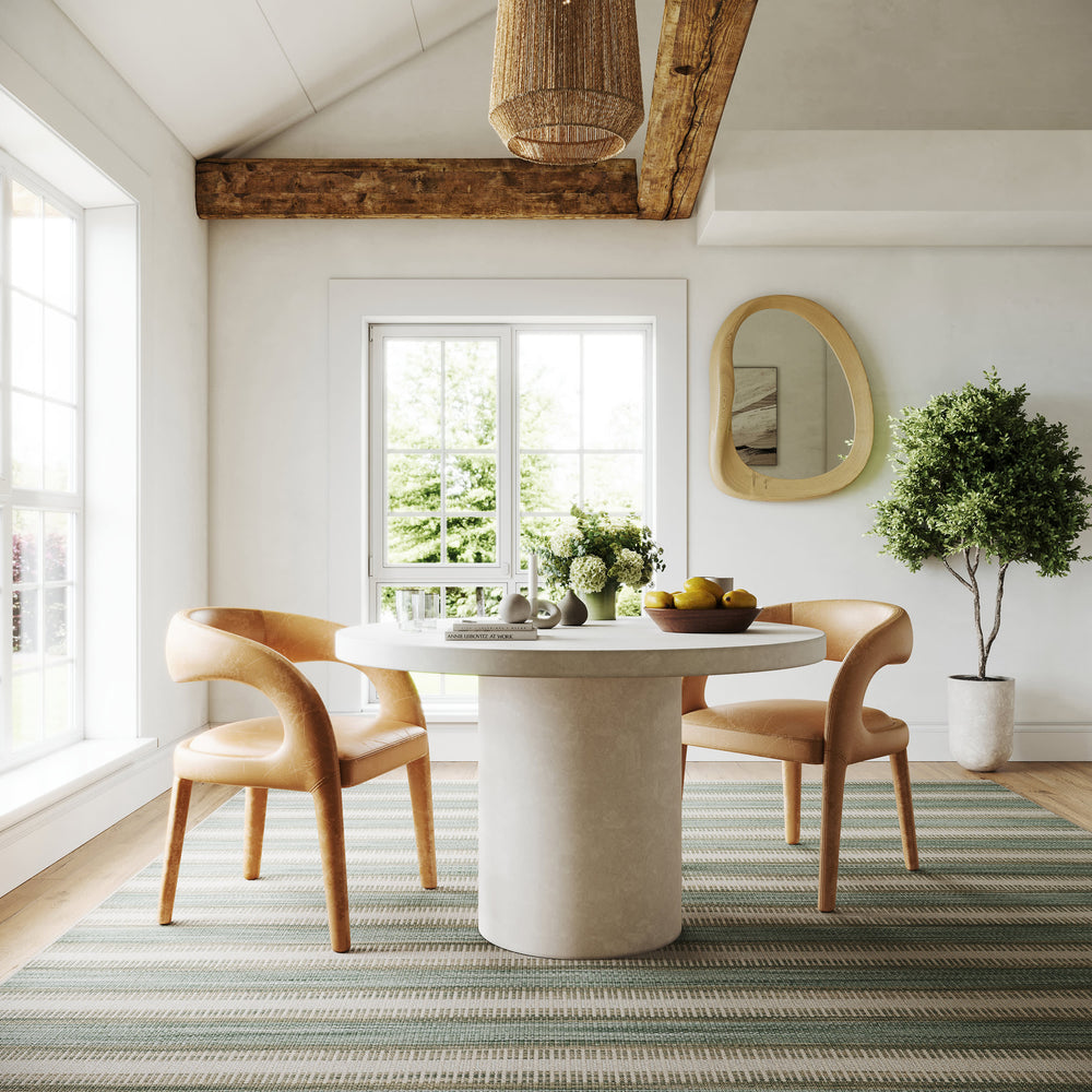 Calee Striped Woven Wool Custom Rug | Green