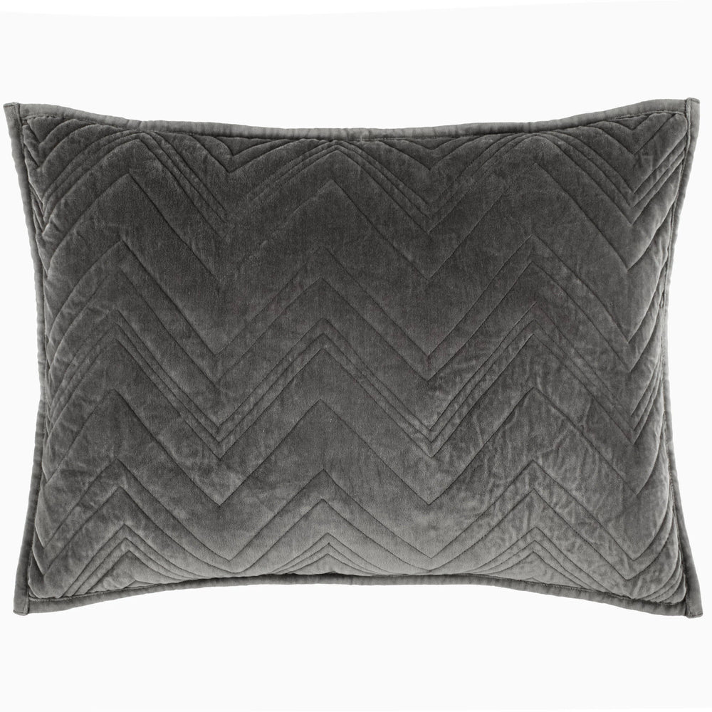 Brentwood Velvet Quilted Sham | Shale