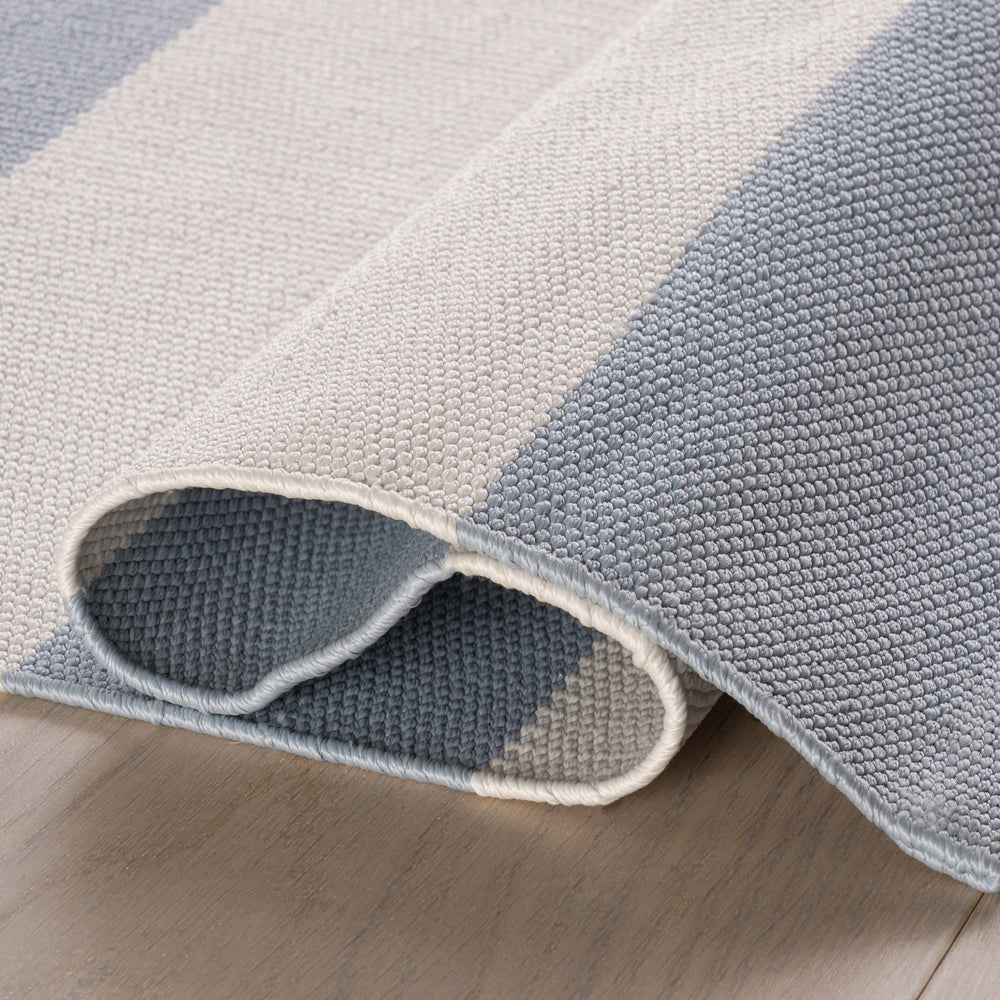 Banks Stripe Handwoven Indoor/Outdoor Rug | Swedish Blue