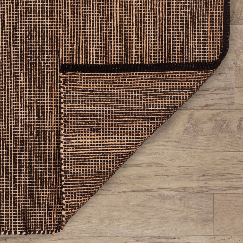 Seed Handwoven Jute Rug | Black/Natural