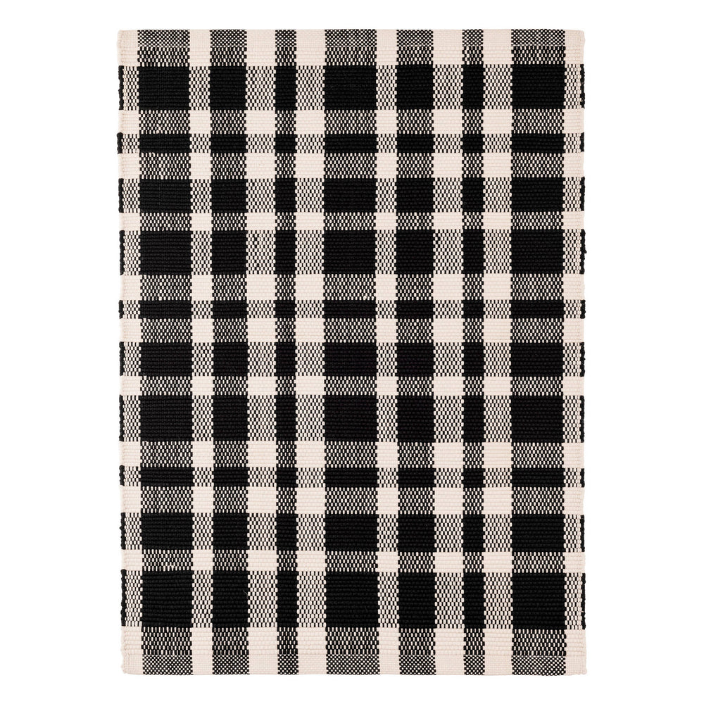 Tattersall Handwoven Indoor/Outdoor Rug | Black