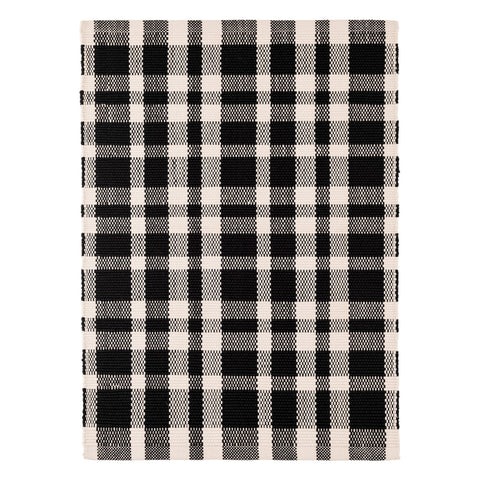 Tattersall Handwoven Indoor/Outdoor Rug | Black