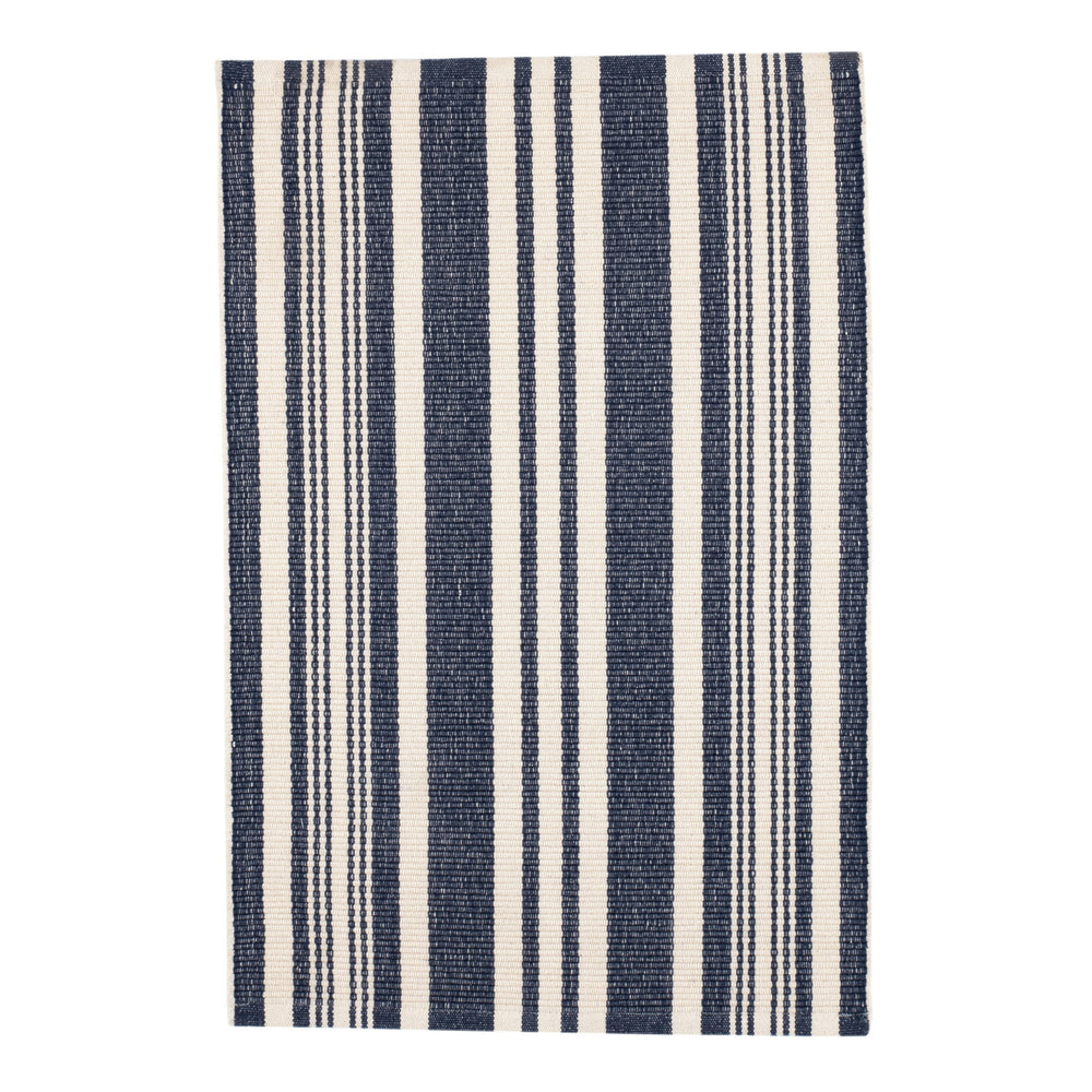 Irving Stripe Handwoven Cotton Rug | Ivory