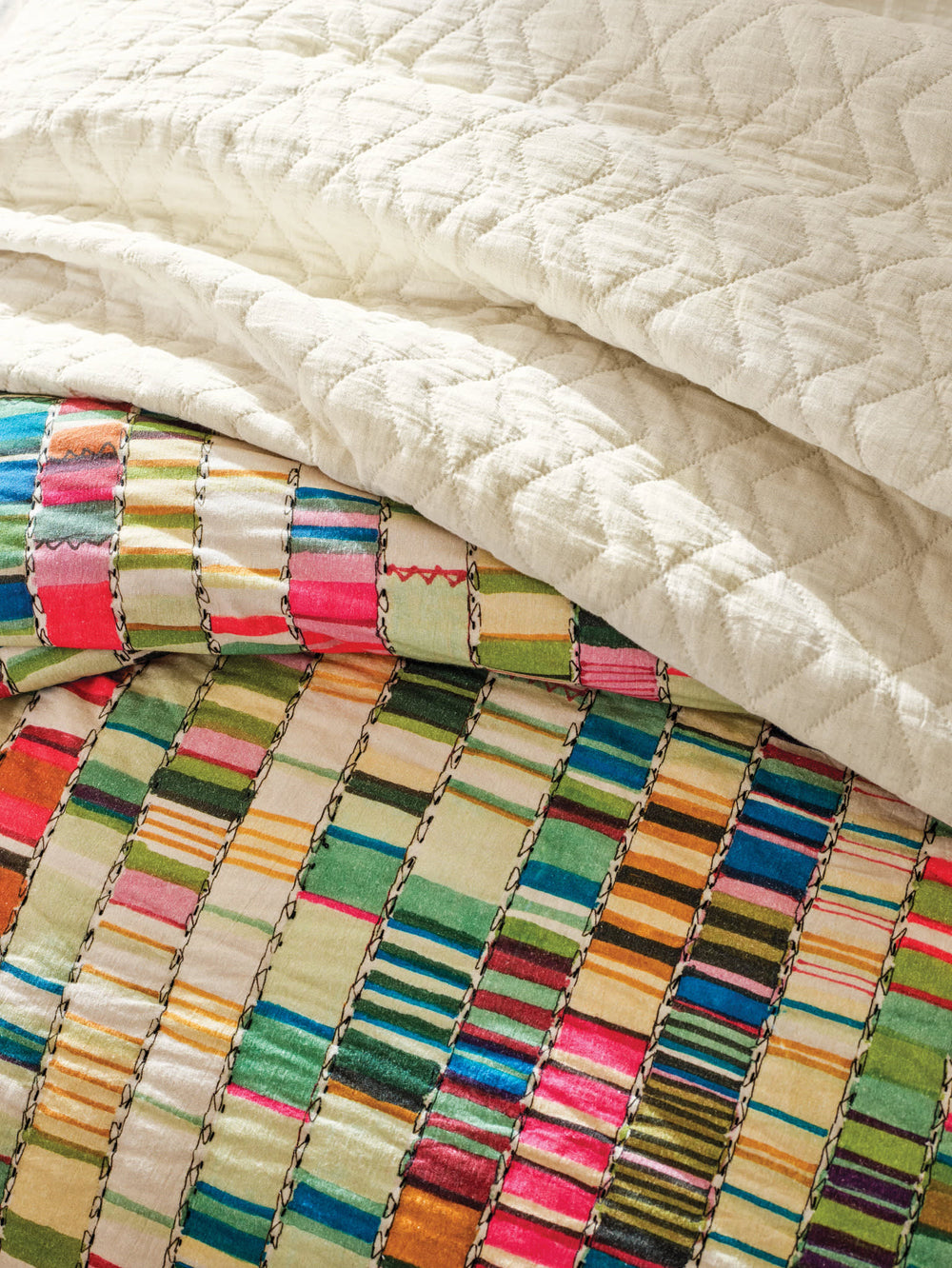 Penelope Stripe Coverlet | Multi