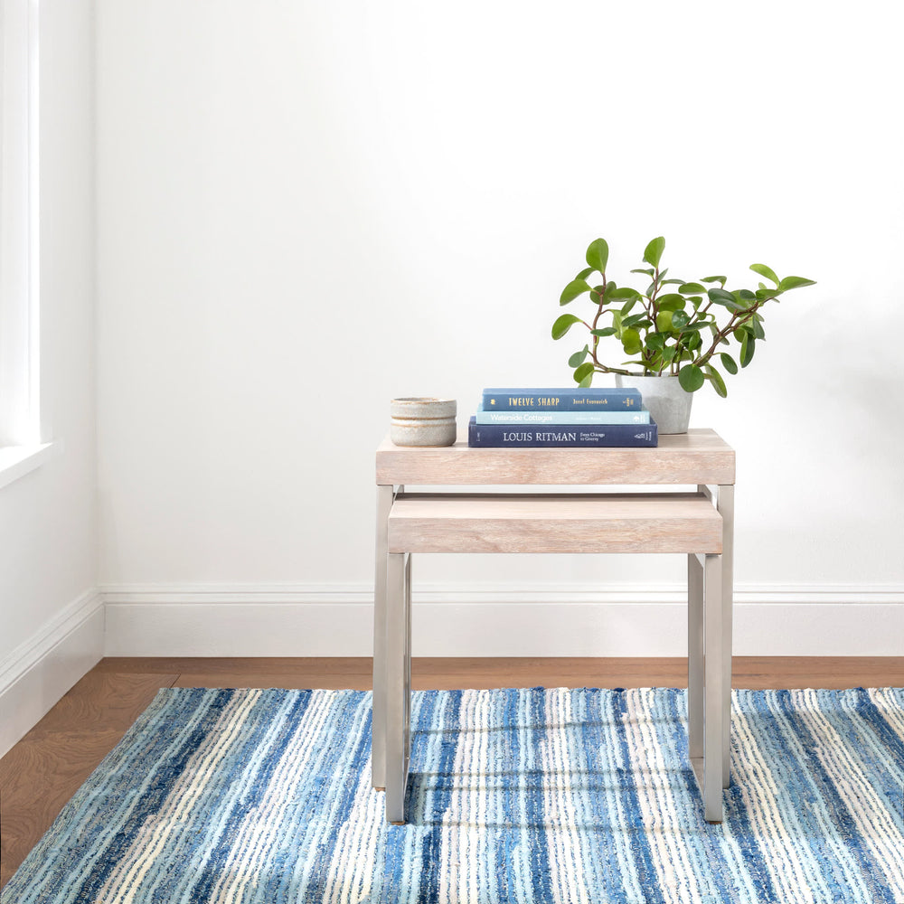 Dorothy Handwoven Cotton Rug | Blue