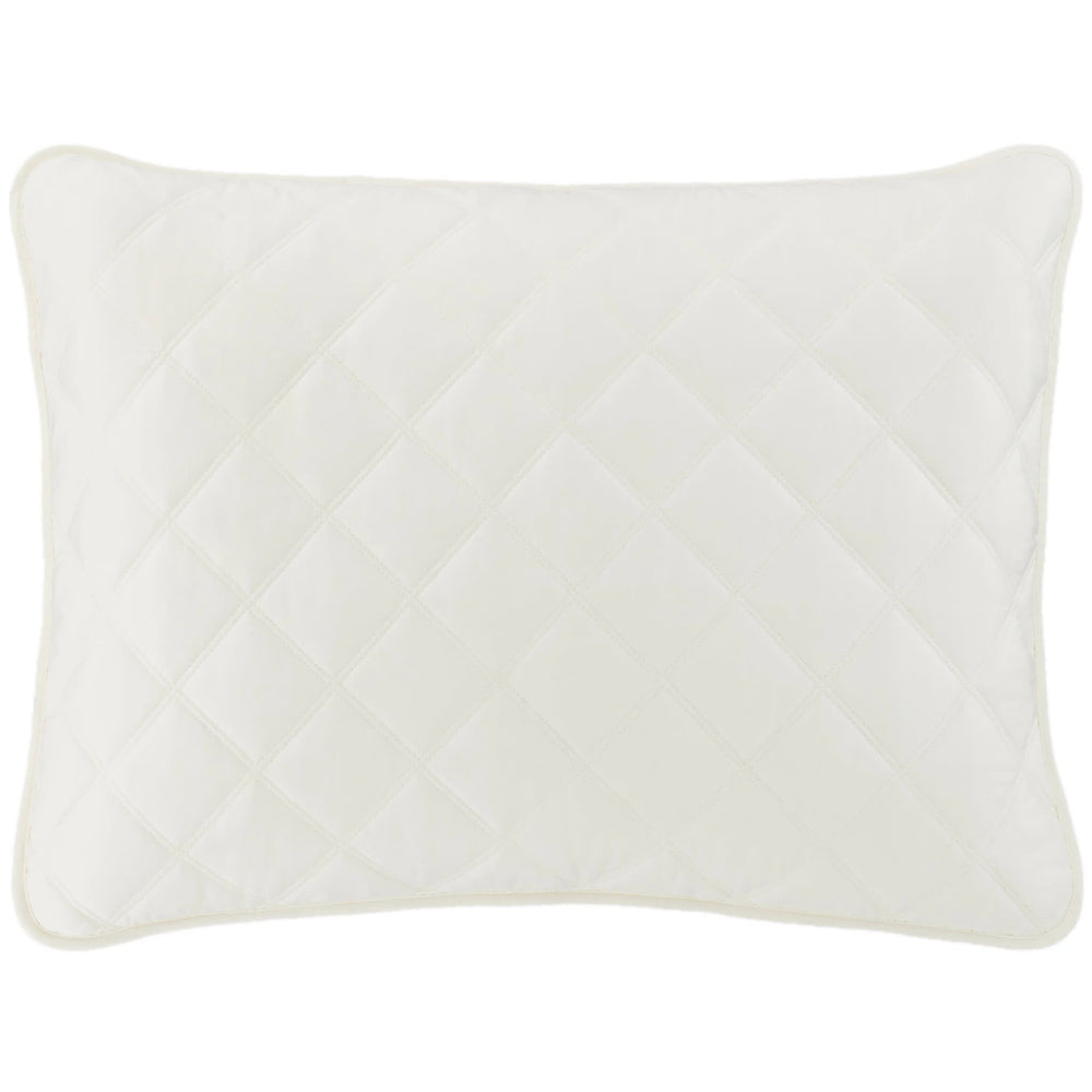 Quilted Silken Solid Sham | Ivory