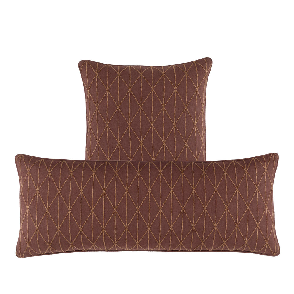 Adger Embroidered Decorative Pillow Cover | Russet