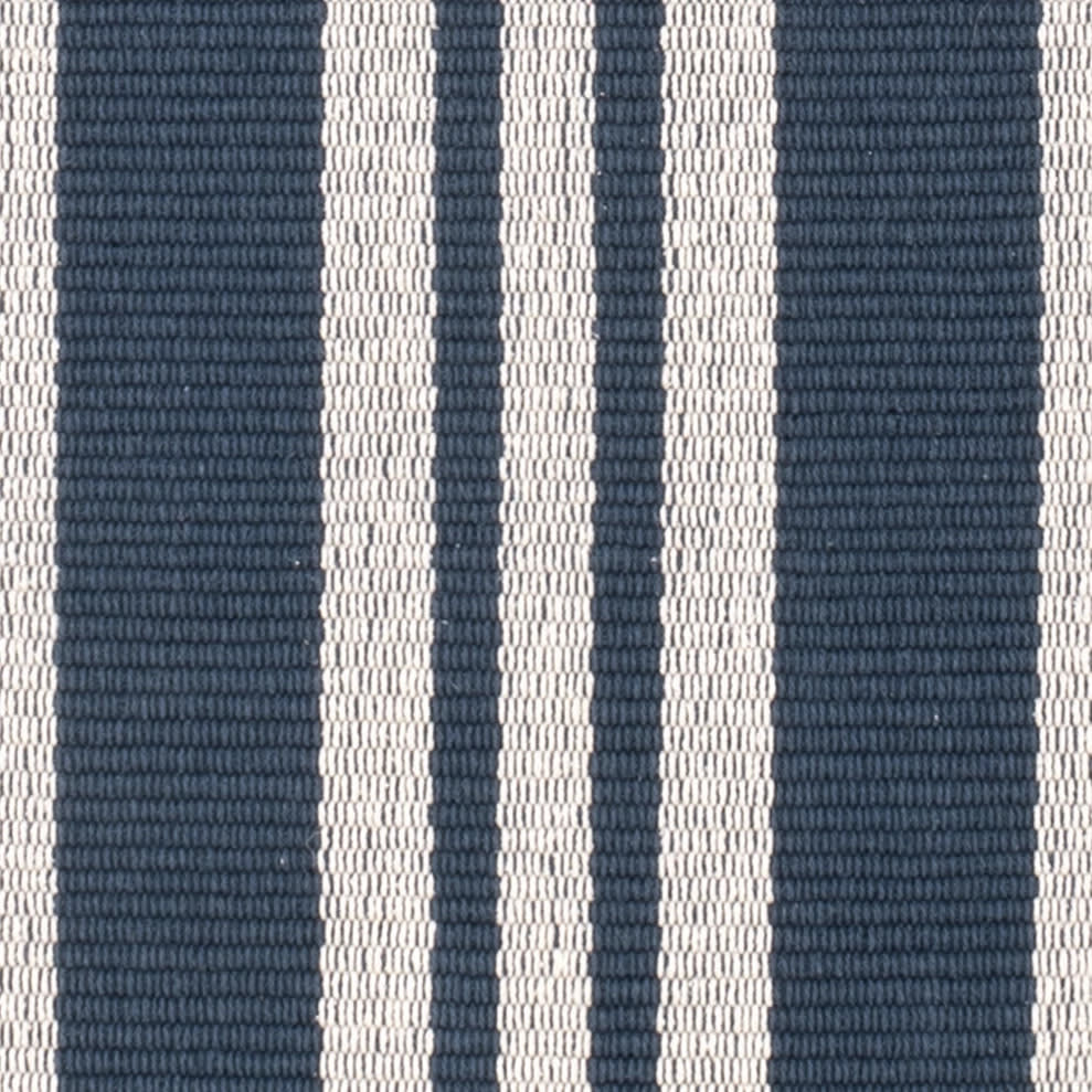 Irving Stripe Handwoven Cotton Rug Swatch | Navy