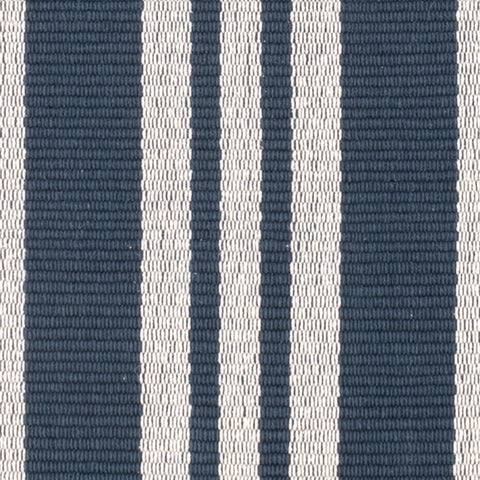 Irving Stripe Handwoven Cotton Rug Swatch | Navy