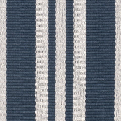 Irving Stripe Handwoven Cotton Rug Swatch | Navy
