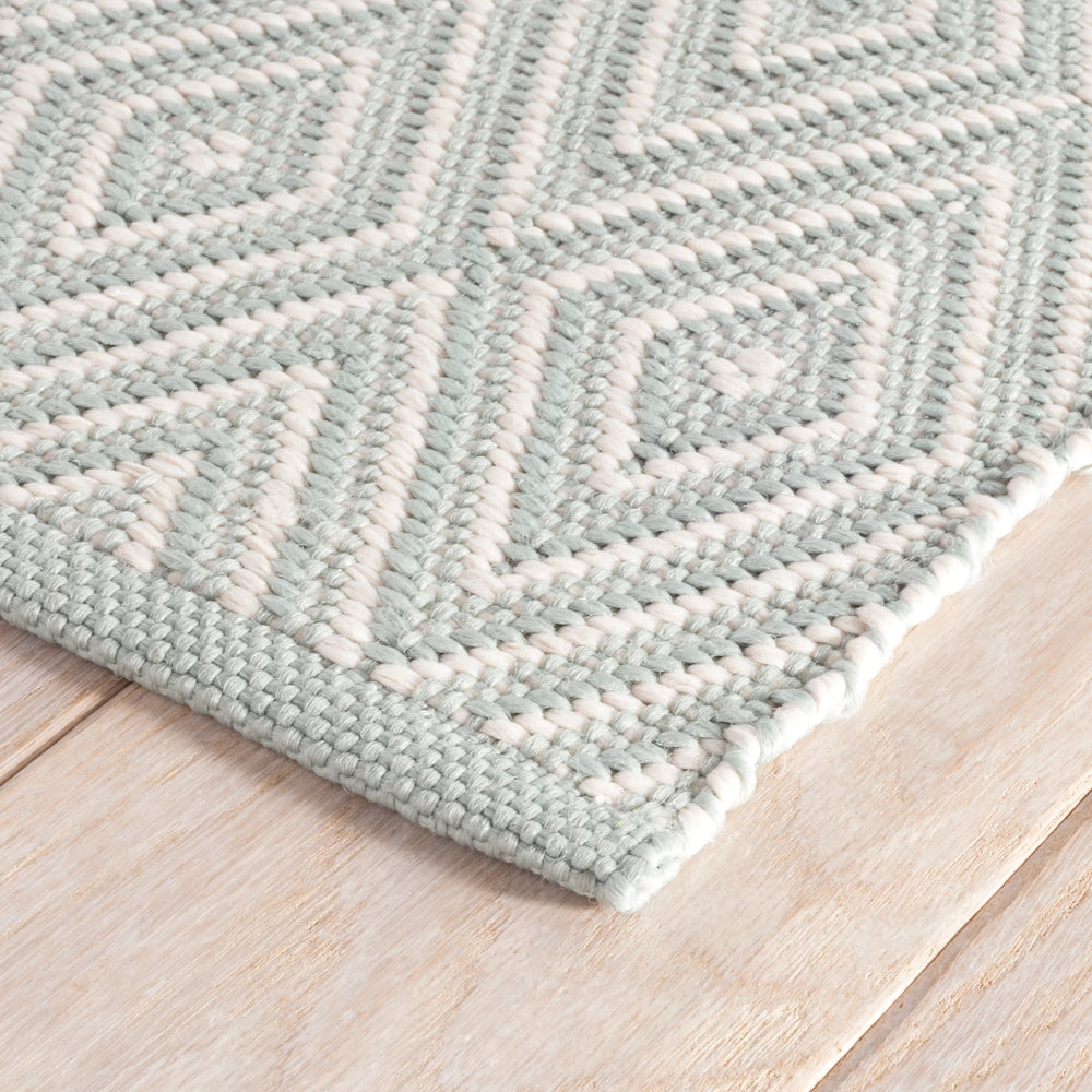 Diamond Handwoven Indoor/Outdoor Rug | Light Blue/Ivory