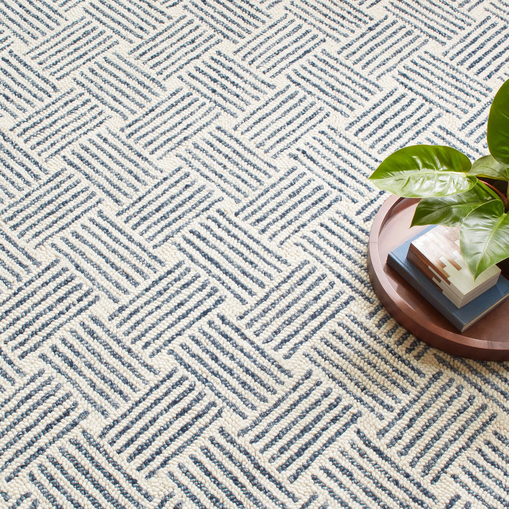 Layers Hand Hooked Wool Rug | Indigo