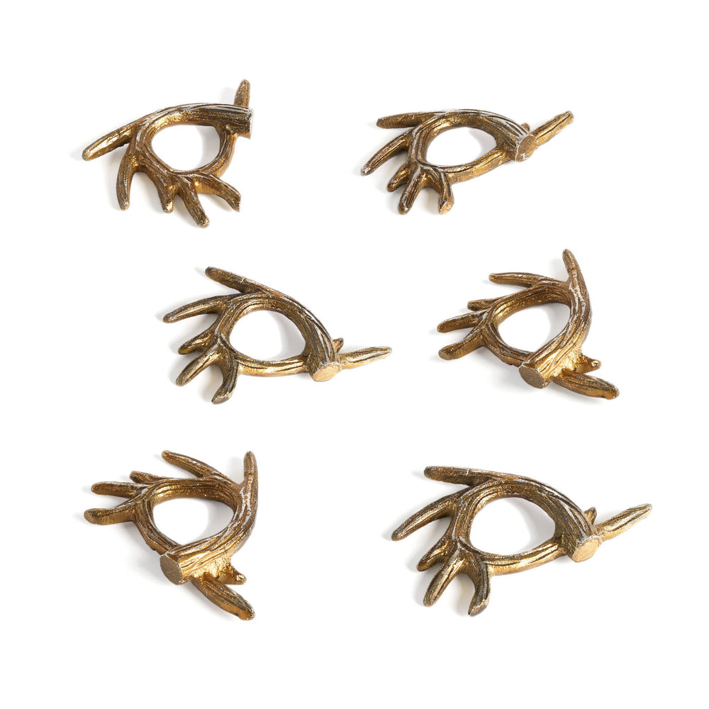 Elk Napkin Rings/Set of 6 | Gold