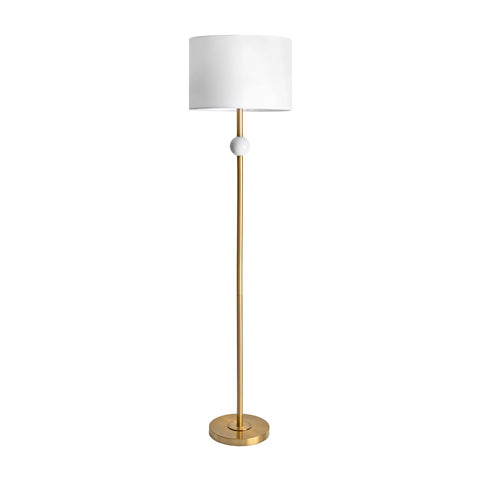 63-inch Marble Pearl Metal Staff Floor Lamp | Gold