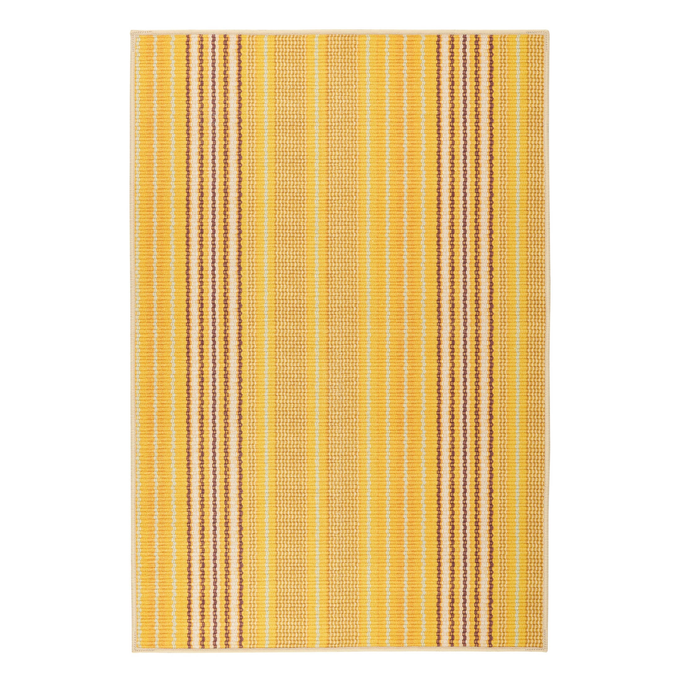 Sunflower Ticking Machine Washable Rug | Multicolor – Annie Selke