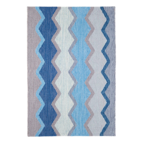 Safety Net Handwoven Indoor/Outdoor Rug | Blue