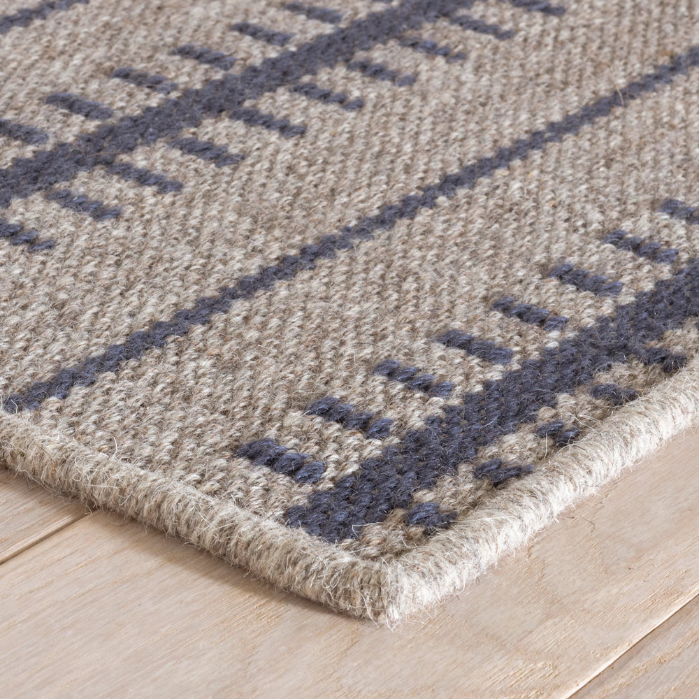 Tailor Stripe Woven Wool Custom Rug | Navy