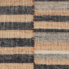 Ravel Stripe Handwoven Wool Rug Swatch | Black