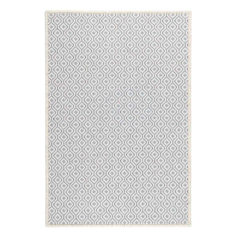 Bayberry Woven Wool Custom Rug | Ivory/Denim
