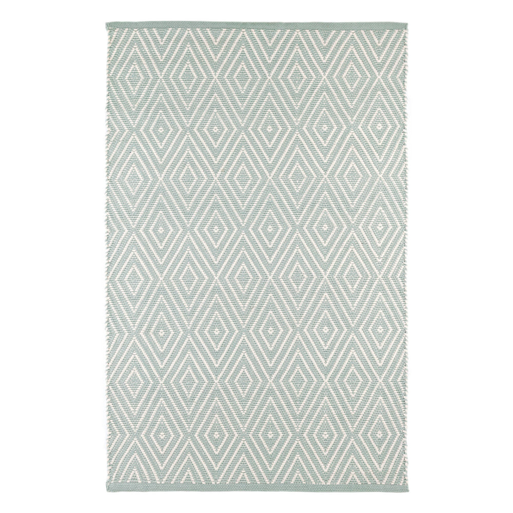 Diamond Handwoven Indoor/Outdoor Rug | Light Blue/Ivory