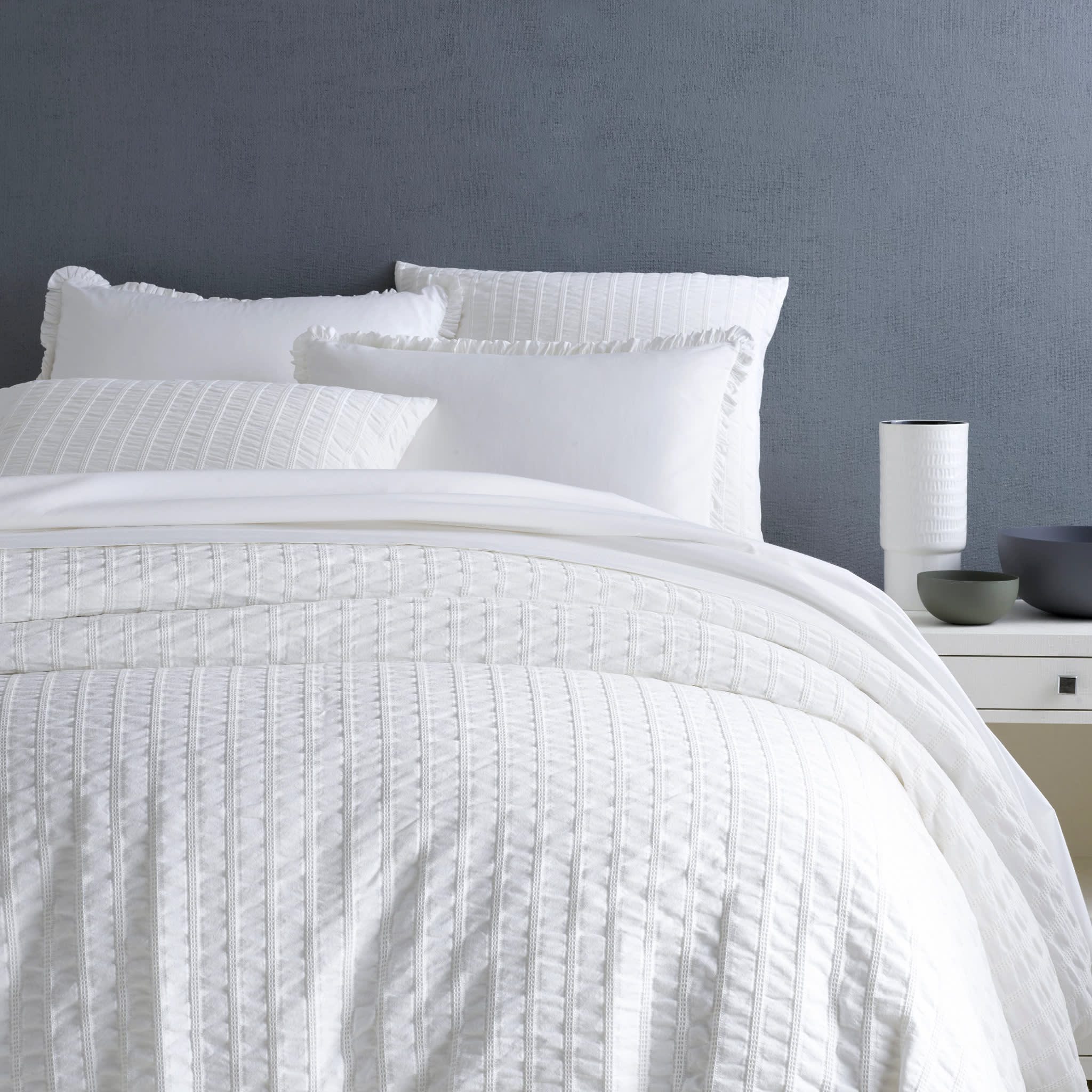 Tidal Duvet Cover | White - king