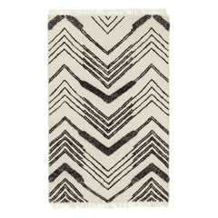 Tasha Handwoven Wool Rug | Ivory/Black