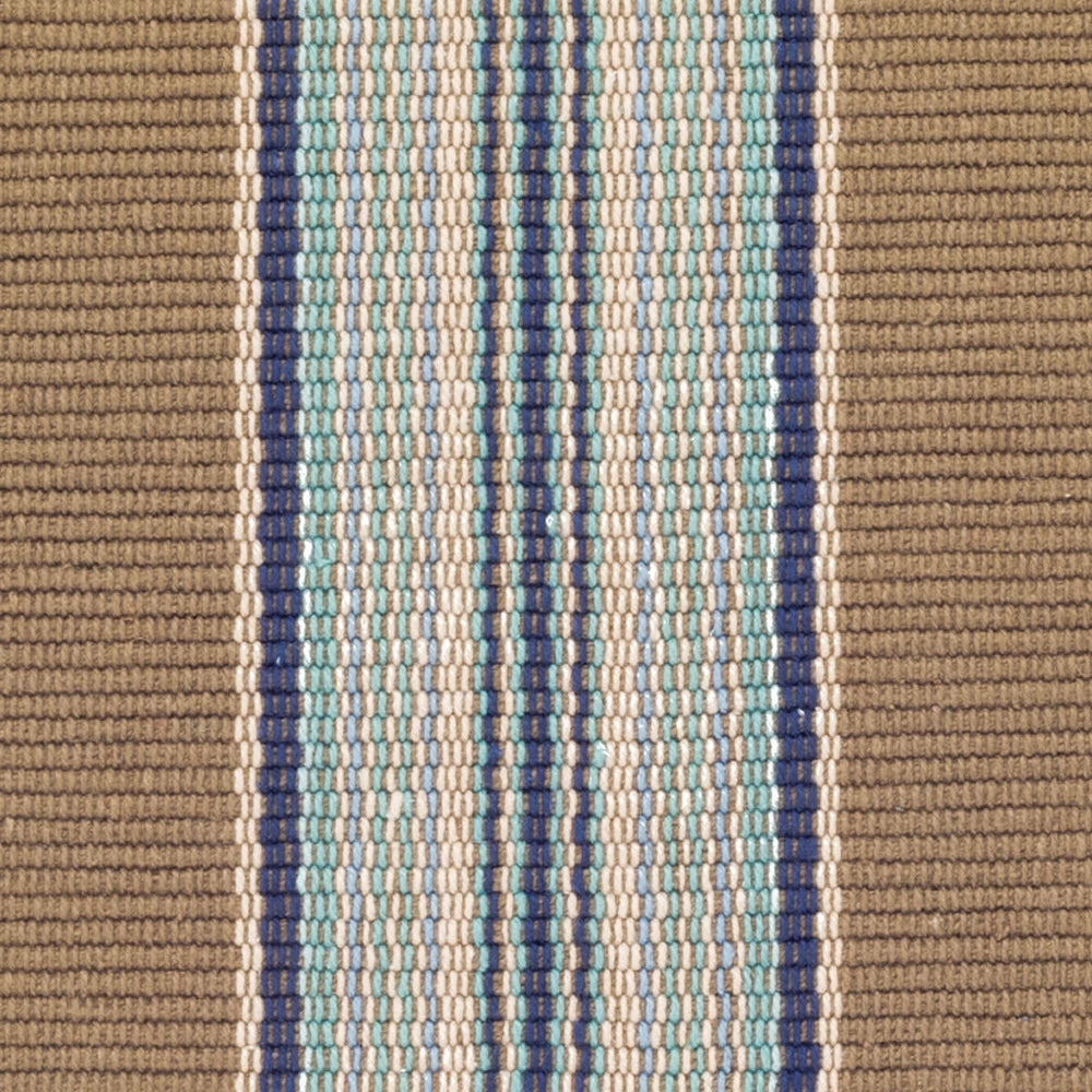 Heron Stripe Handwoven Cotton Rug Swatch | Blue