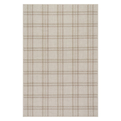 Rhona Plaid Woven Wool Custom Rug | Beige