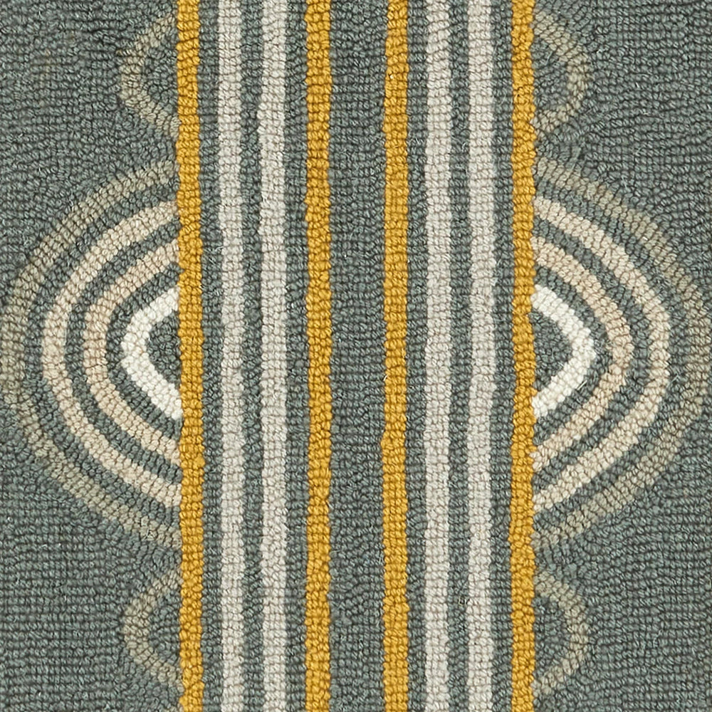 Button Hand Micro Hooked Wool Rug Swatch | Grey