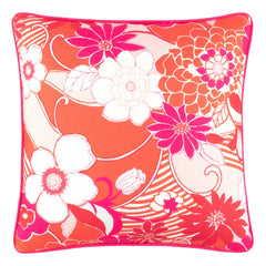 Far Out Floral Indoor/Outdoor Decorative Pillow Cover | Tangerine