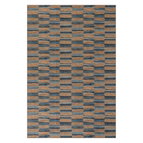 Ravel Stripe Machine Washable Rug | Blue